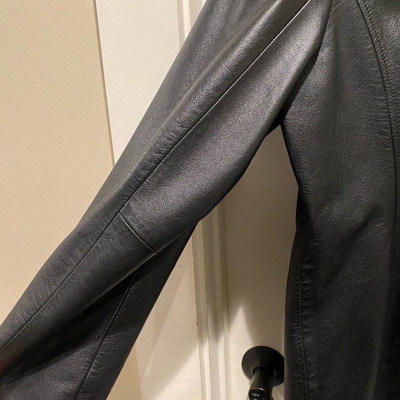 Ann Taylor Loft Leather Jacket Blazer  Black 14 - Picture 3 of 5